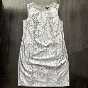 Silver faux leather cocktail dress